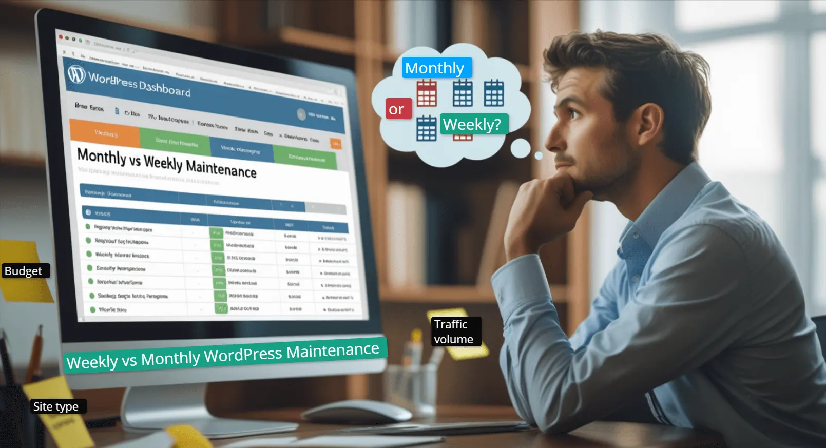 Monthly vs weekly WordPress maintenance: what’s right for your business