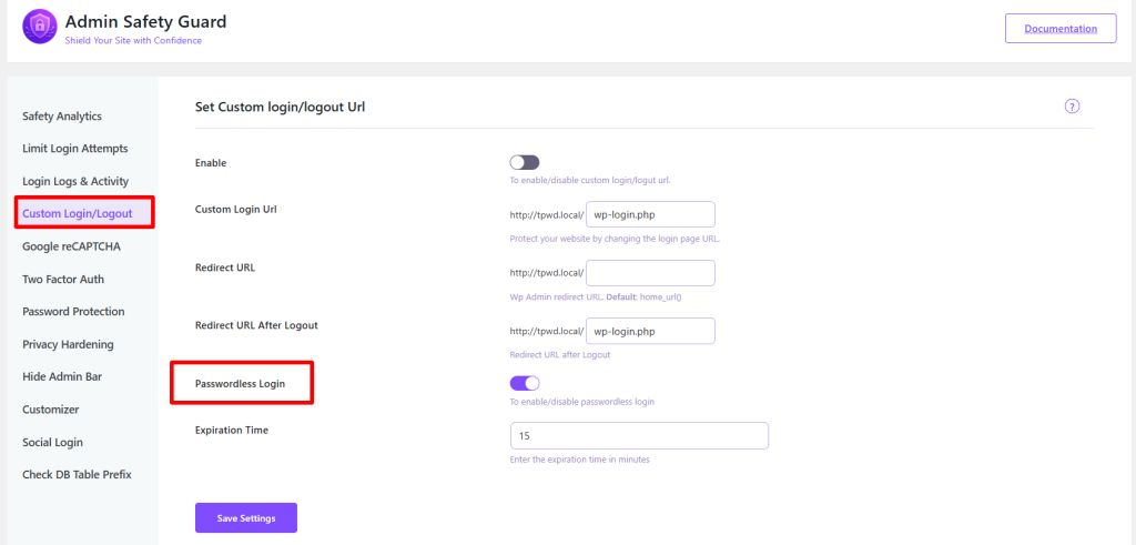 Passwordless Login via Admin Safety Guard  