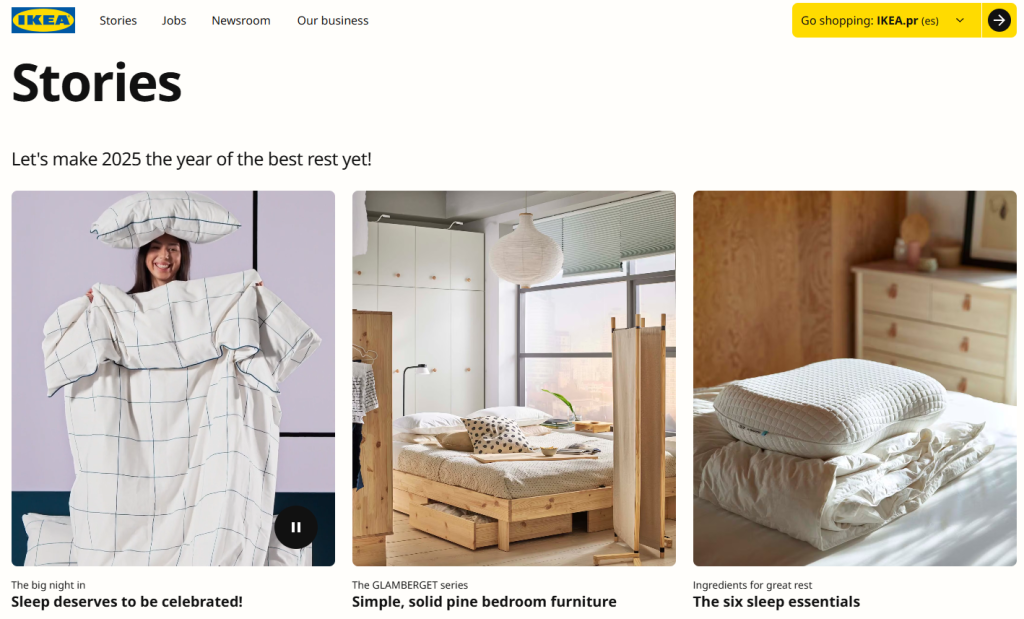 IKEA eCommerce content marketing strategy