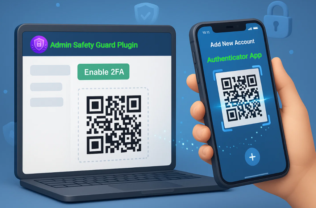 Scanning the QR Code using two-factor authenticator app like Microsoft authenticator