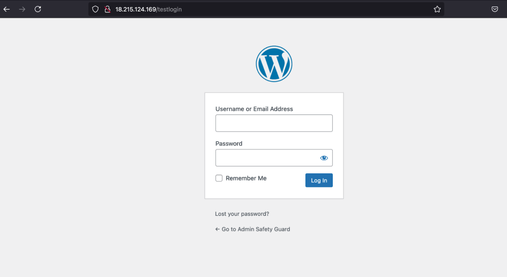 Changed URL in effect using Admin Safety Guard