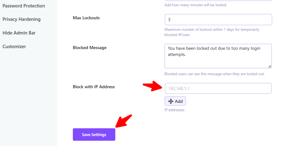 Block users with IP Address in Admin Safety Guard