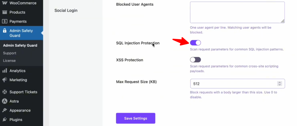 Enable SAQL injection using Admin Safety Guard